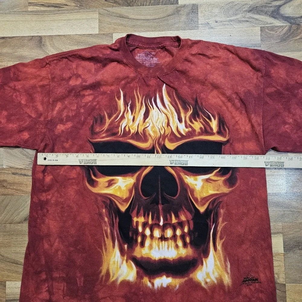 The Mountain David Penfound Flaming Skull T-Shirt Men’s XL 2005 Fire Graphic - Picture 6 of 8